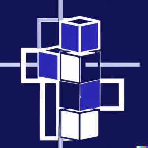 AI-Generated Image of blocks stacked on top of each other to symbolize smart contracts stored on the Ethereum blockchain