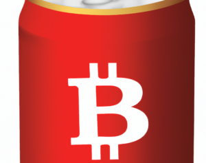 DALL·E AI-Generated image of bitcoin currency on a coca cola can to suggest how brands are using web3 for marketing